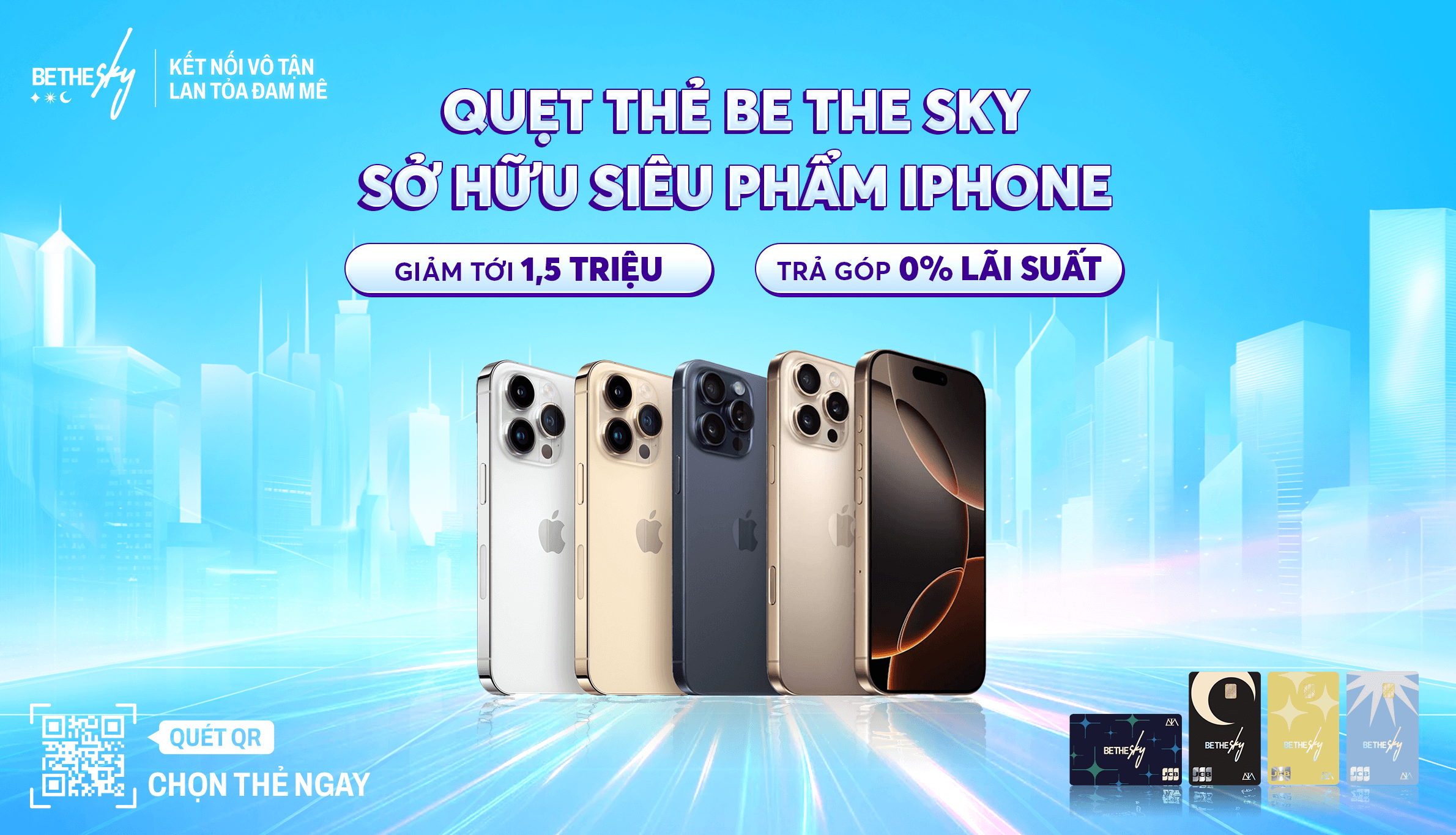 Sở hữu iPhone cực chất giảm đến 1,5 triệu cùng thẻ Be The Sky